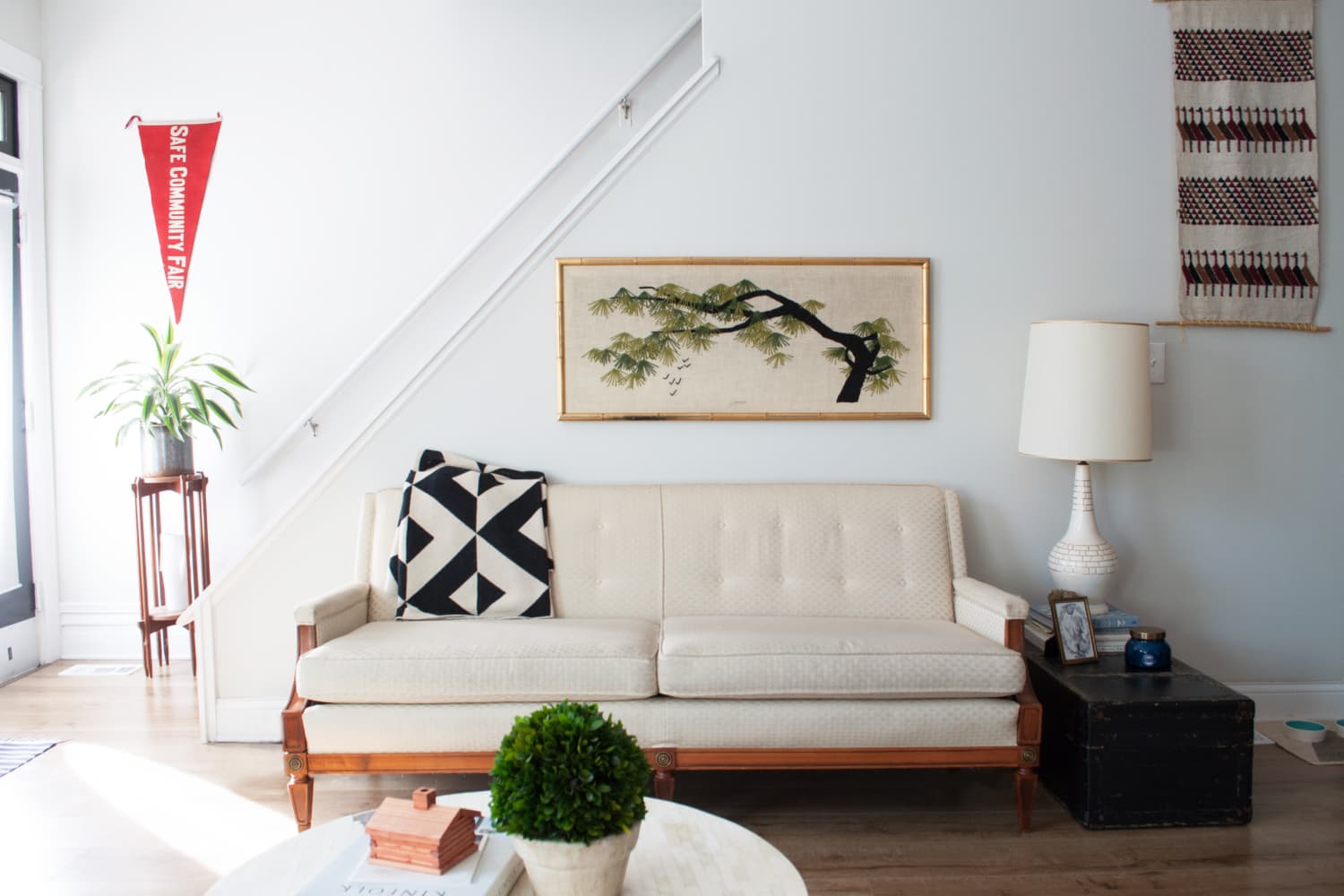 White mid hot sale century sofa